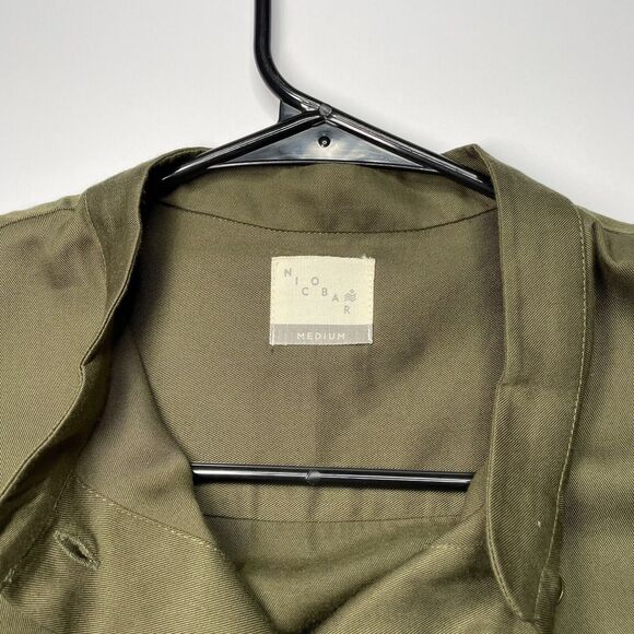 Nicobar Women's Military Utility Green Shirt Jacket Tencel Size Medium Chic - Picture 5 of 12